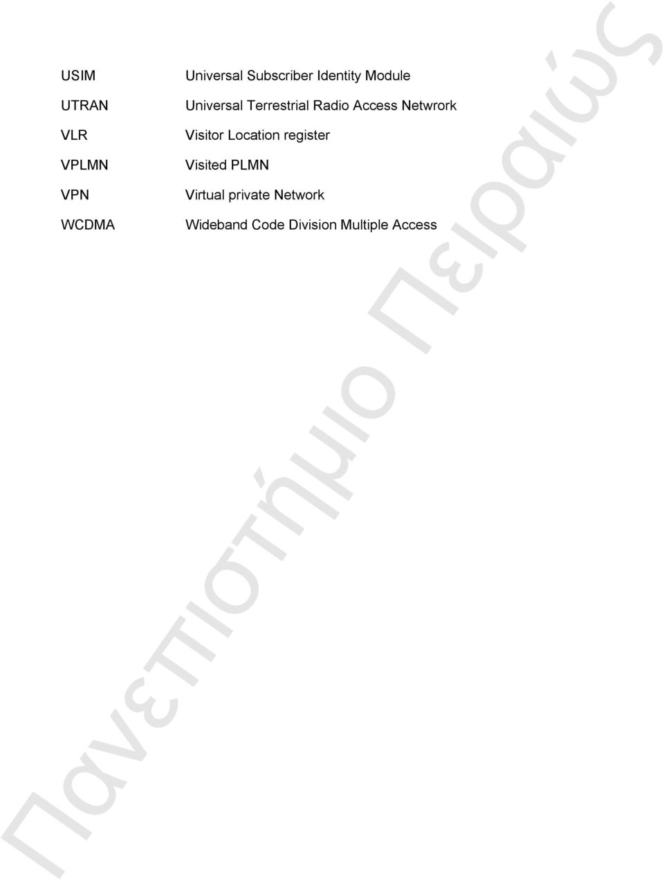 Netwrork Visitor Location register Visited PLMN