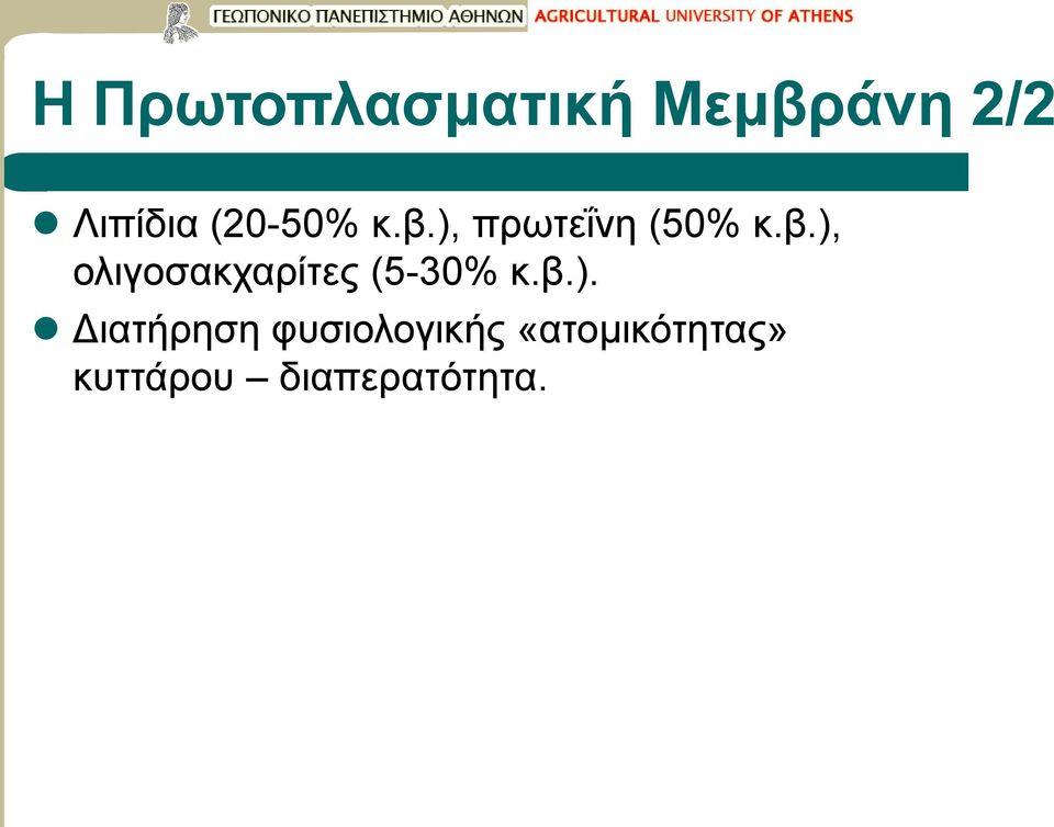 β.). Διατήρηση φυσιολογικής