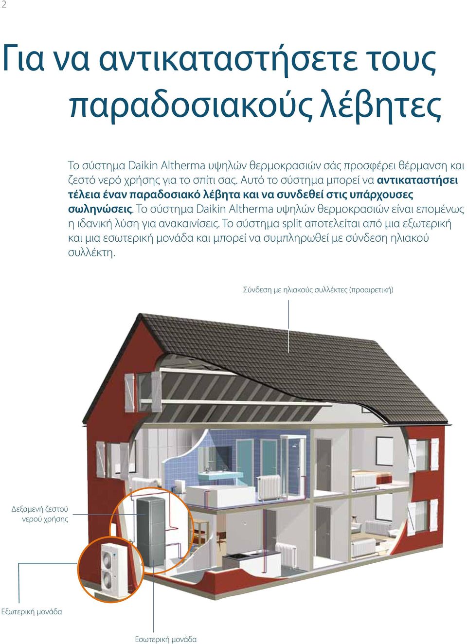 Το σύστημα Daikin Altherma υψηλών θερμοκρασιών είναι επομένως η ιδανική λύση για ανακαινίσεις.