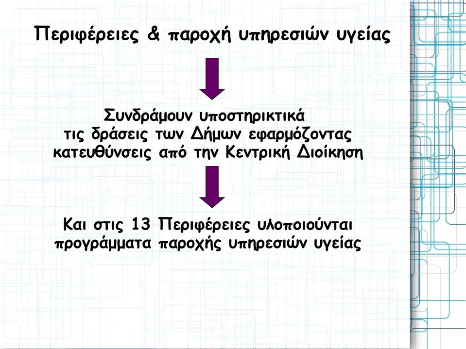 κατευθύνσεις από την Κεντρική Διοίκηση Και στις 13