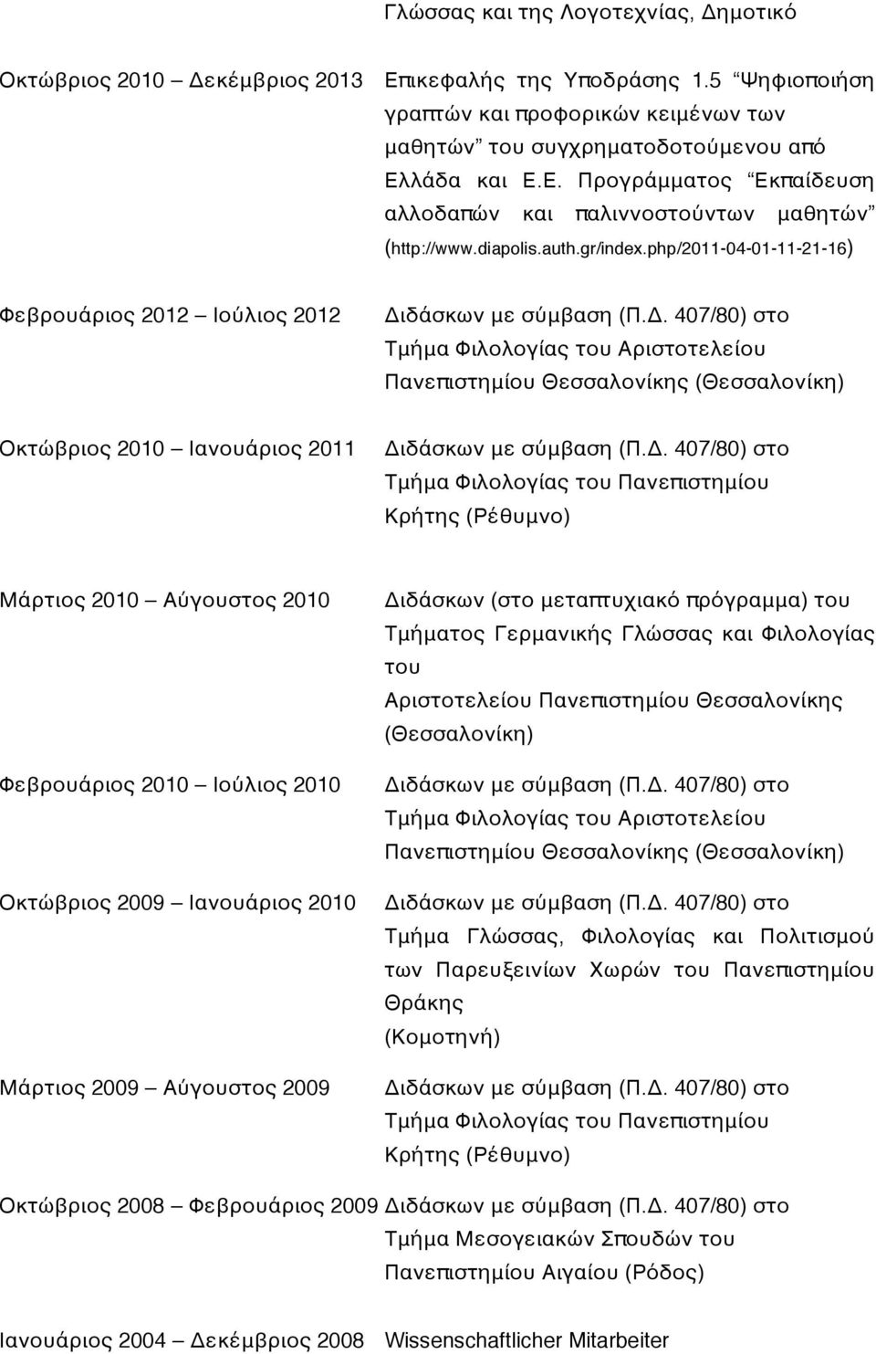 δάσκων με σύμβαση (Π.Δ.