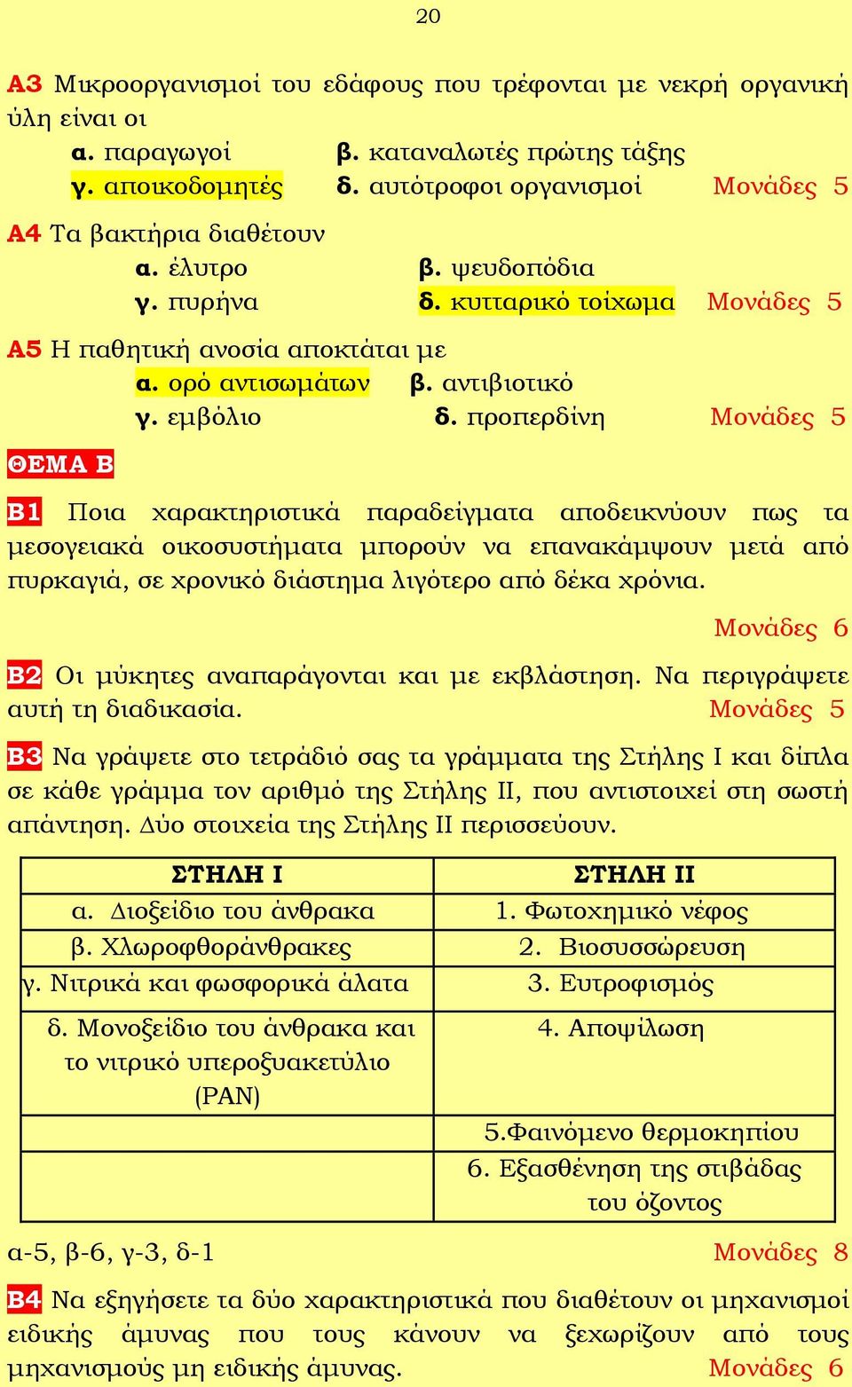 προπερδίνη ΘΕΜΑ Β Β1 Ποια χαρακτηριστικά παραδείγματα αποδεικνύουν πως τα μεσογειακά οικοσυστήματα μπορούν να επανακάμψουν μετά από πυρκαγιά, σε χρονικό διάστημα λιγότερο από δέκα χρόνια.