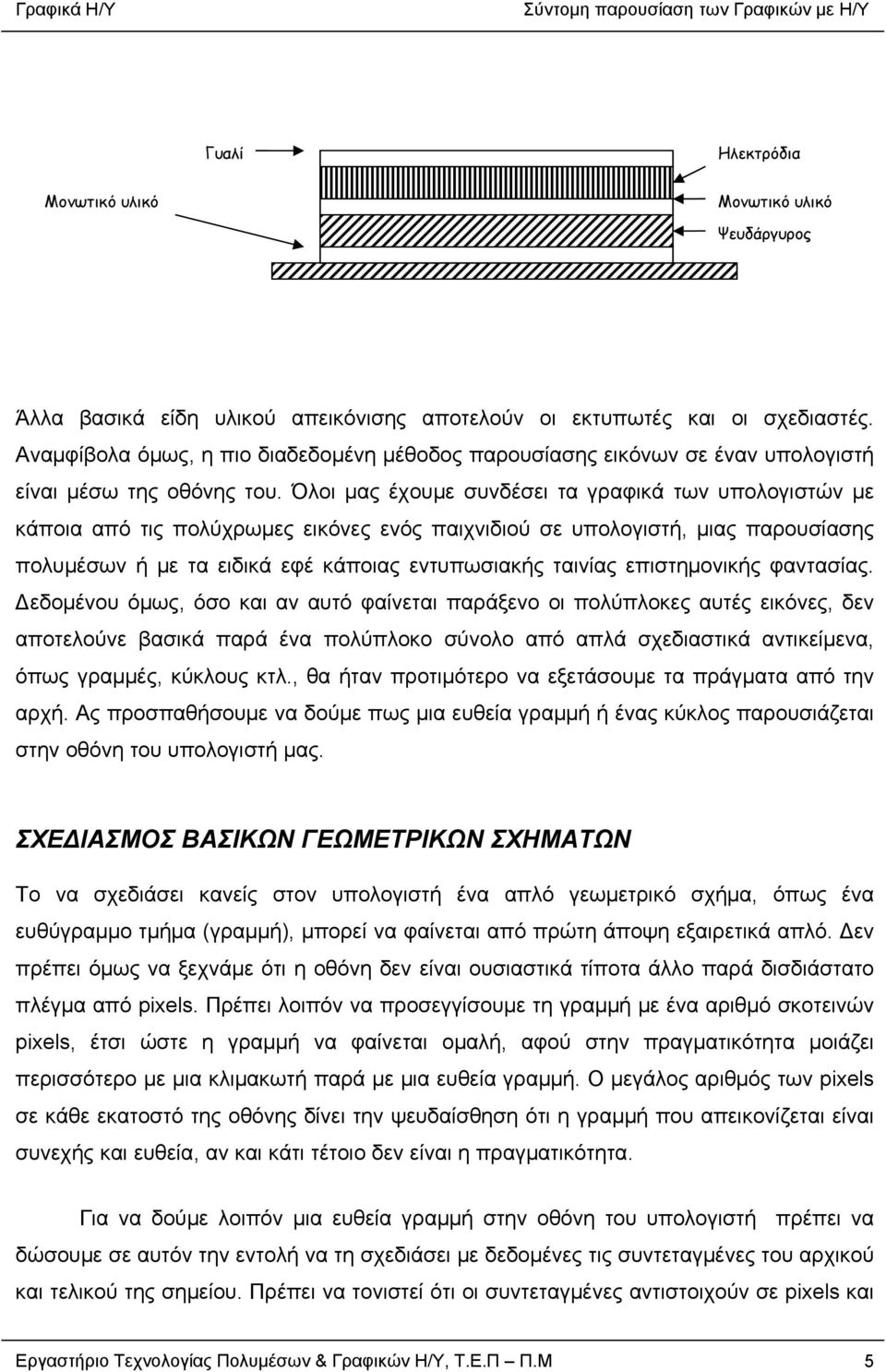 Όλοι μας έχουμε συνδέσει τα γραφικά των υπολογιστών με κάποια από τις πολύχρωμες εικόνες ενός παιχνιδιού σε υπολογιστή, μιας παρουσίασης πολυμέσων ή με τα ειδικά εφέ κάποιας εντυπωσιακής ταινίας