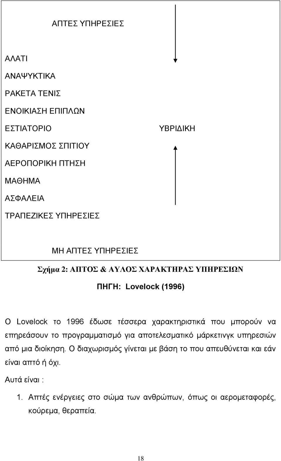 χαρακτηριστικά που μπορούν να επηρεάσουν το προγραμματισμό για αποτελεσματικό μάρκετινγκ υπηρεσιών από μια διοίκηση.
