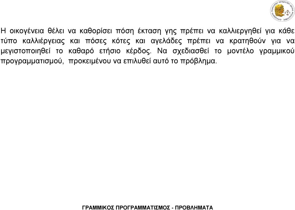 κρατηθούν για να μεγιστοποιηθεί το καθαρό ετήσιο κέρδος.