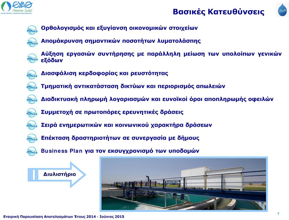 περιορισμός απωλειών Διαδικτυακή πληρωμή λογαριασμών και ευνοϊκοί όροι αποπληρωμής οφειλών Συμμετοχή σε πρωτοπόρες ερευνητικές δράσεις Σειρά