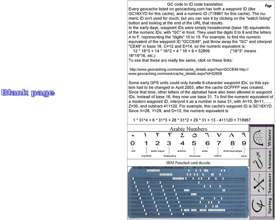 In the early days, waypoint IDs were simply hexadecimal (base 16) equivalents of the numeric IDs, with "GC" in front.