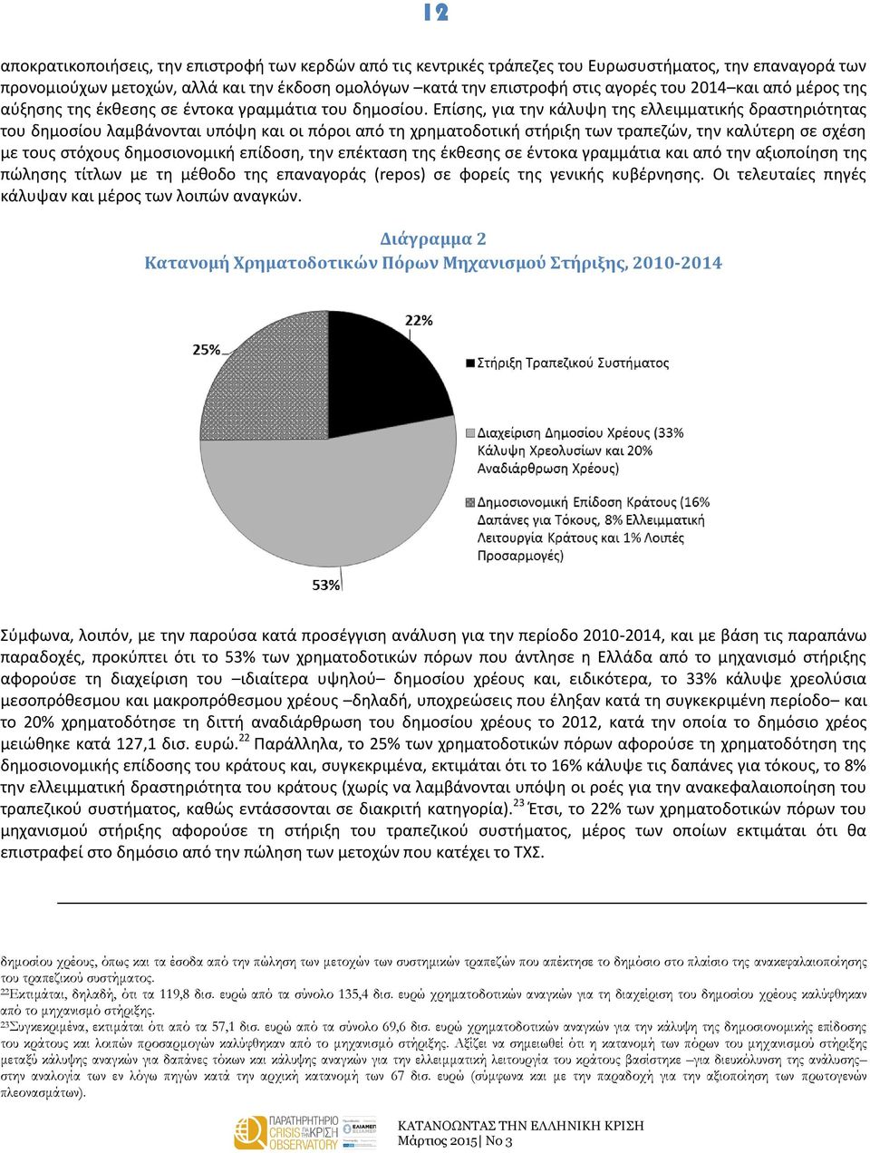 Επίσης, για την κάλυψη της ελλειμματικής δραστηριότητας του δημοσίου λαμβάνονται υπόψη και οι πόροι από τη χρηματοδοτική στήριξη των τραπεζών, την καλύτερη σε σχέση με τους στόχους δημοσιονομική
