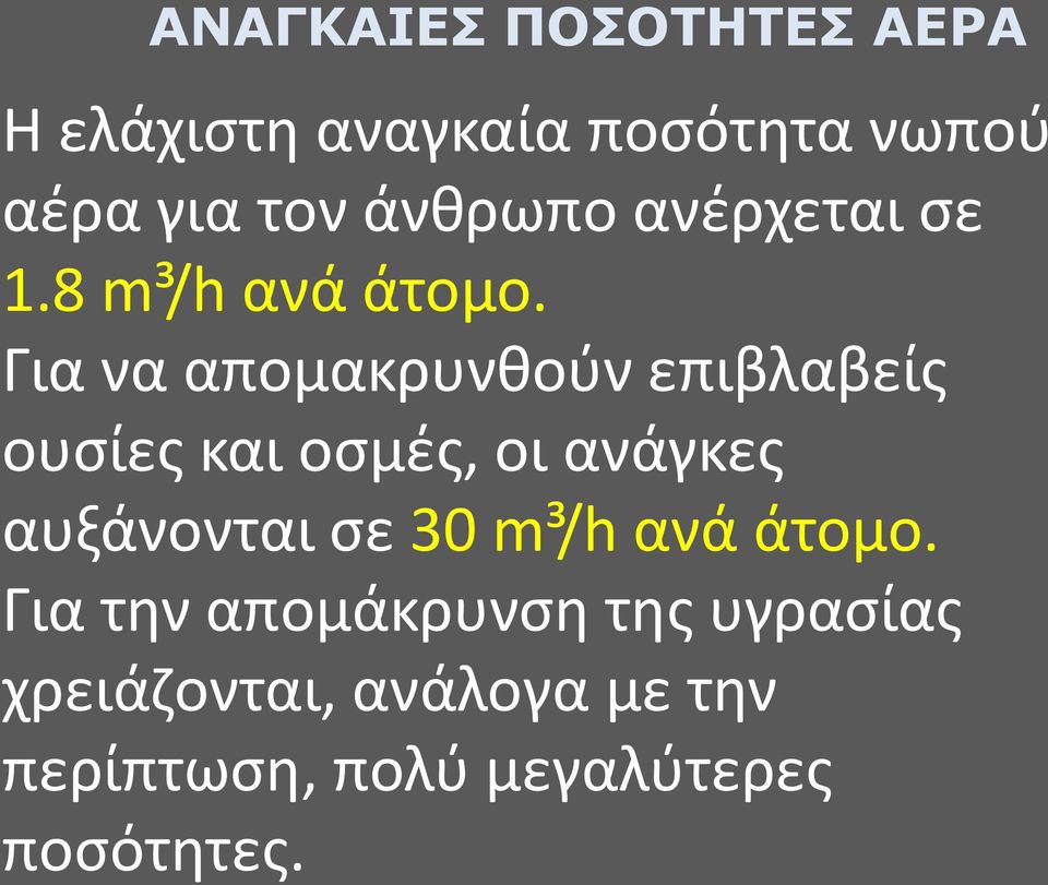 Για να απομακρυνθούν επιβλαβείς ουσίες και οσμές, οι ανάγκες αυξάνονται σε