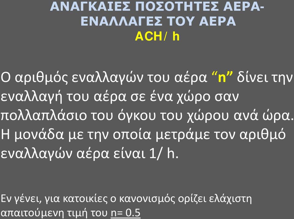 χώρου ανά ώρα.