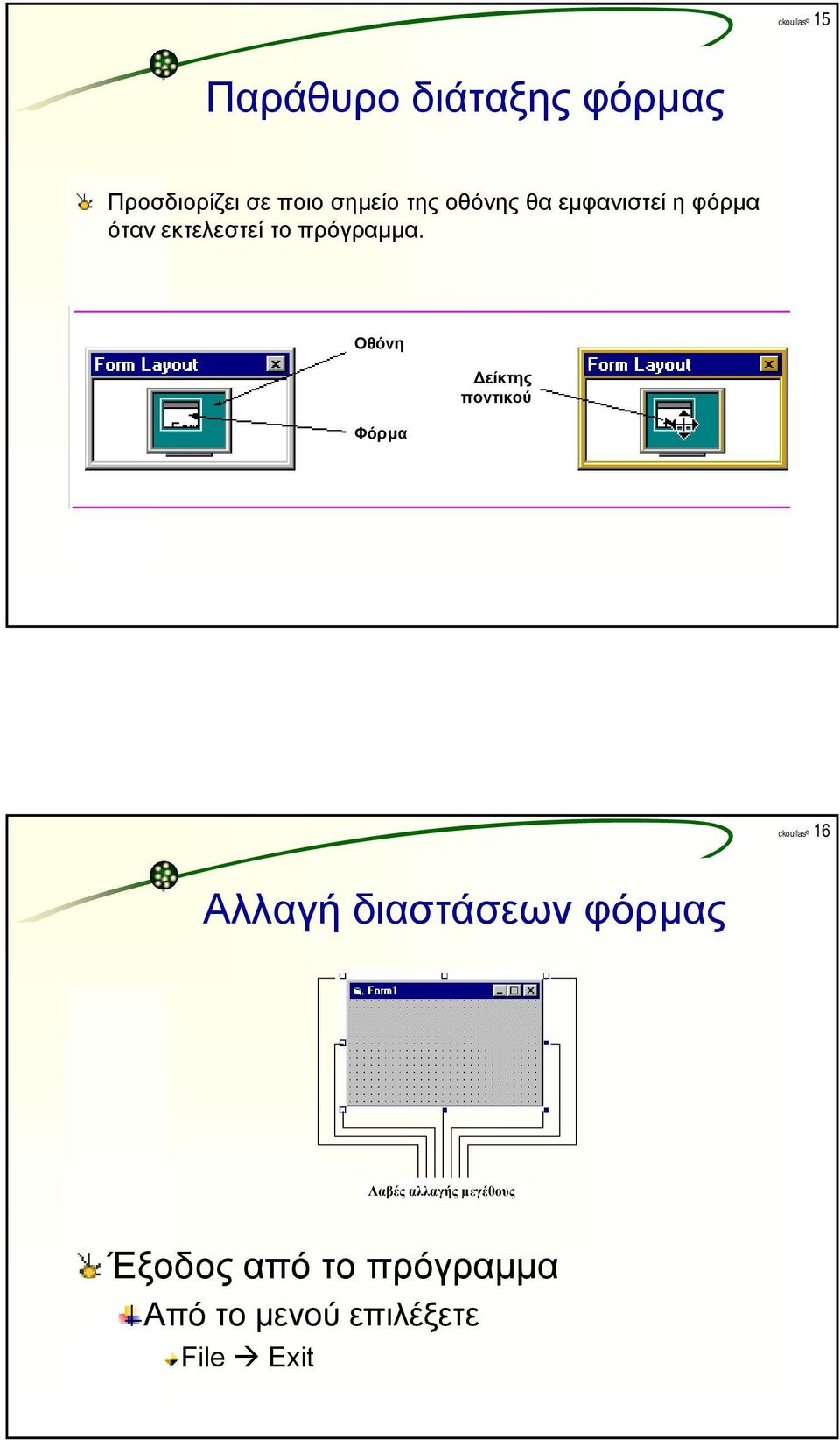 Οθόνη Φόρµα είκτης ποντικού oullas 16 Αλλαγή διαστάσεων φόρµας