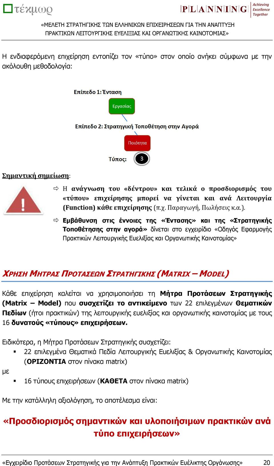 κάθε επιχείρησης (π.χ. Παραγωγή, Πωλήσεις κ.α.).