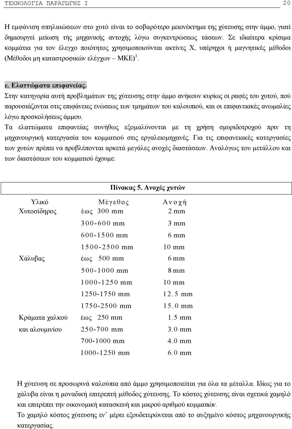 Στην κατηγορία αυτή προβλημάτων της χύτευσης στην άμμο ανήκουν κυρίως οι ραφές του χυτού, πού παρουσιάζονται στις επιφάνειες ενώσεως των τμημάτων του καλουπιού, και οι επιφανειακές ανωμαλίες λόγω