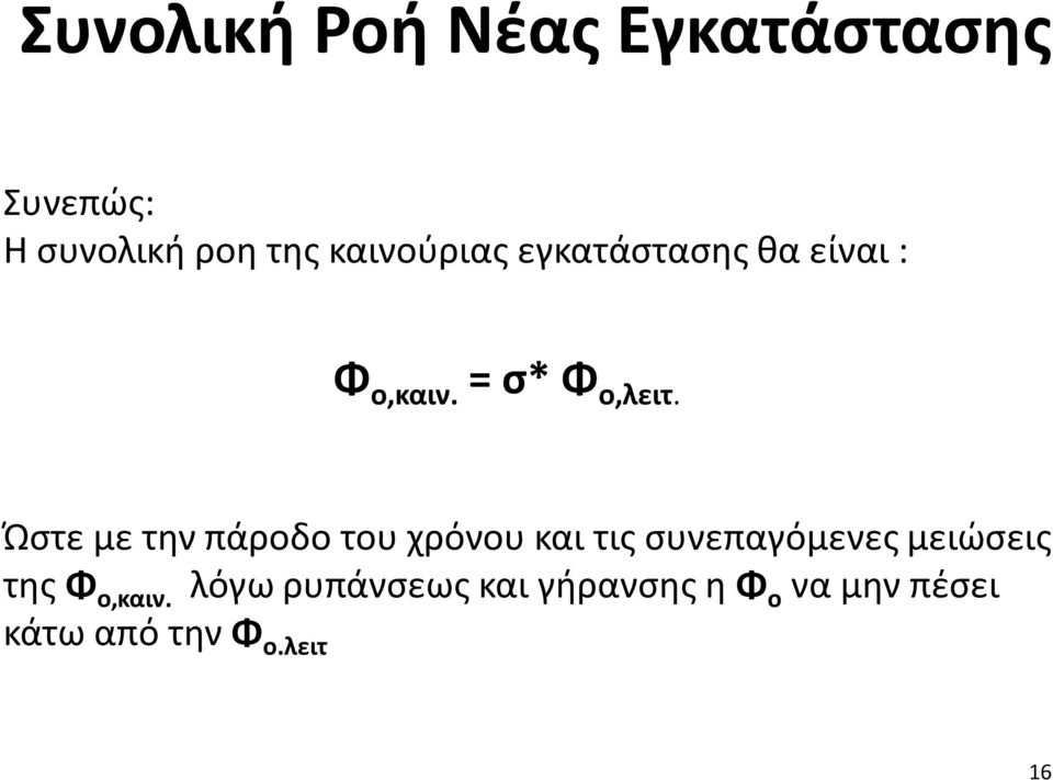 Ώστε με την πάροδο του χρόνου και τις συνεπαγόμενες μειώσεις της Φ