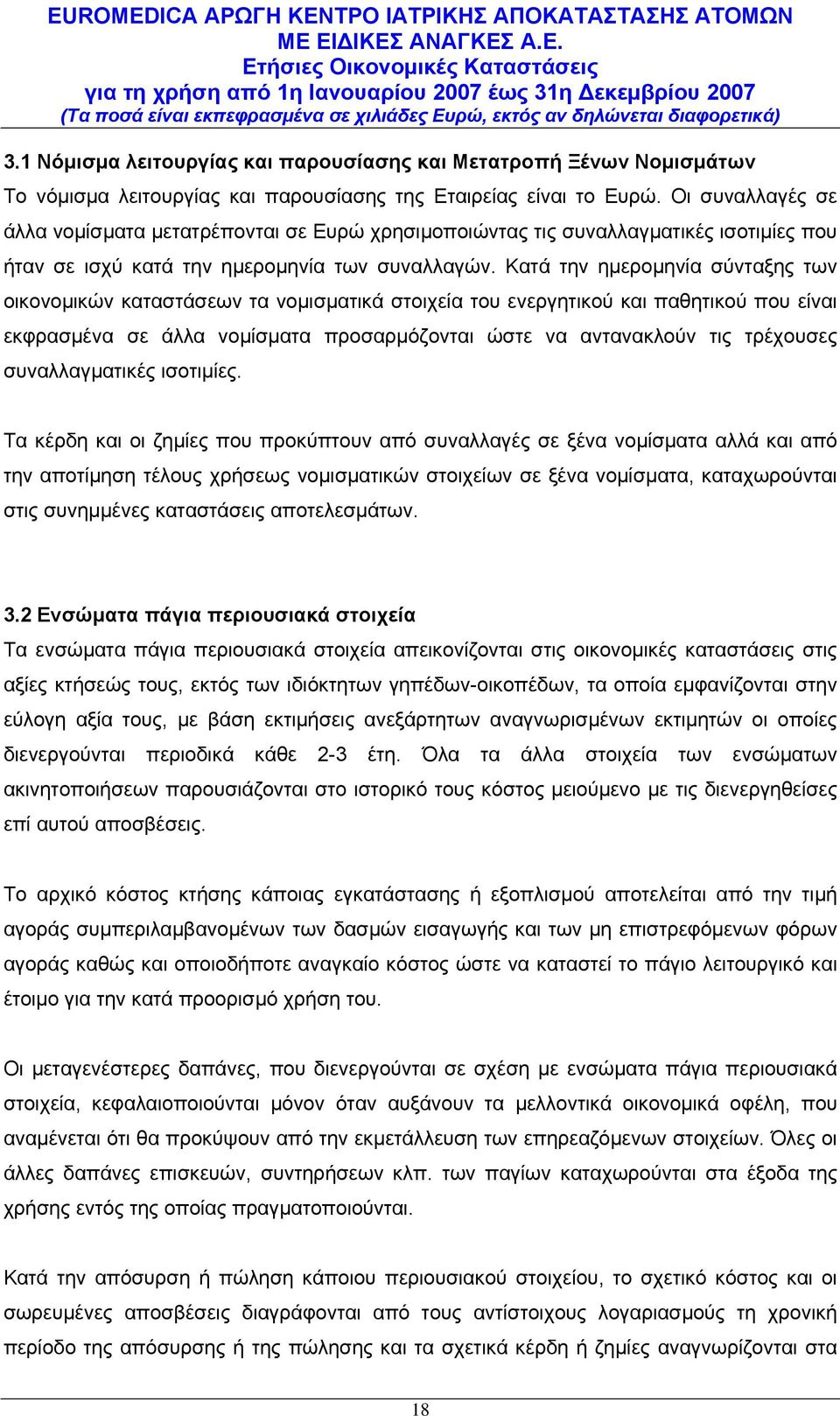 ημερομηνία σύνταξης των οικονομικών καταστάσεων τα νομισματικά στοιχεία του ενεργητικού και παθητικού που είναι εκφρασμένα σε άλλα νομίσματα προσαρμόζονται ώστε να αντανακλούν τις τρέχουσες