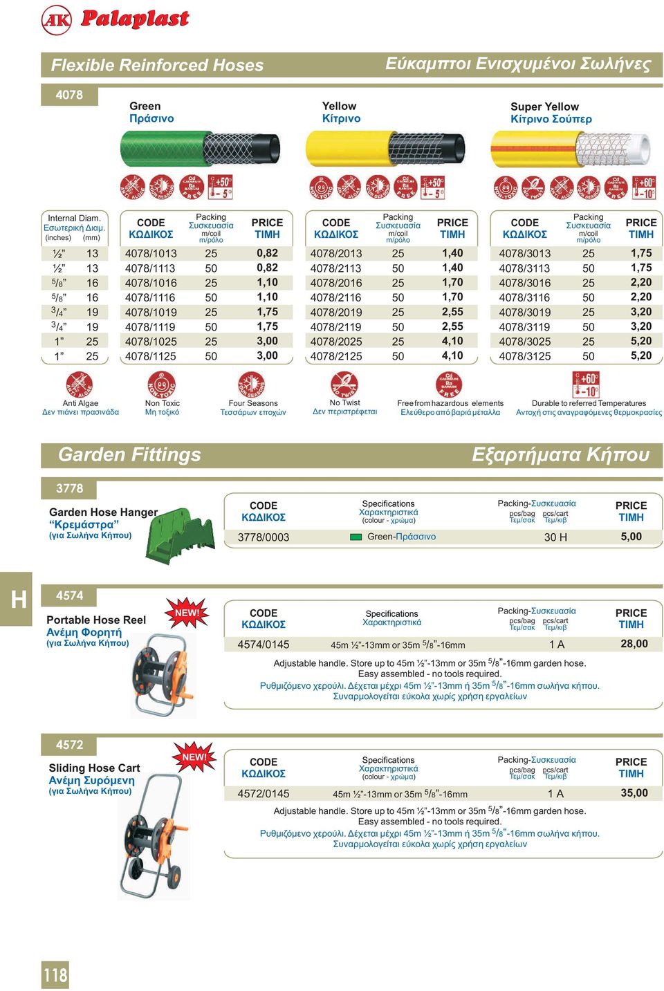 078/ 078/0 078/ 078/0 078/5 m/coil m/ρόλο,75,75,,,, 5, 5, Anti Algae Δεν πιάνει πρασινάδα Non Toxic Μη τοξικό Four Seasons Τεσσάρων εποχών No Twist Δεν περιστρέφεται Free from hazardous elements