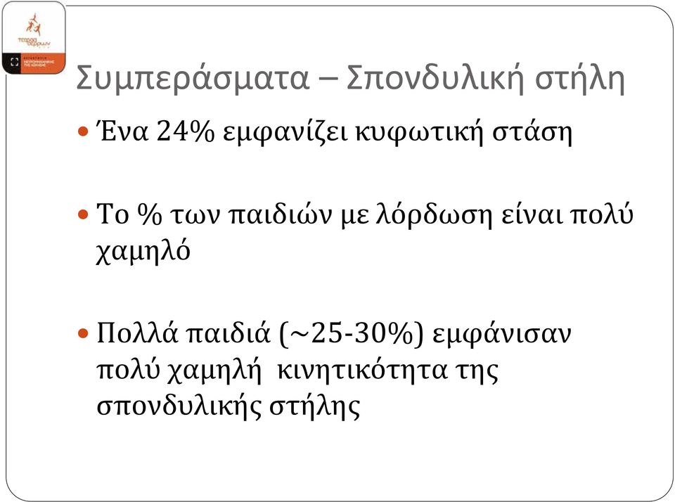 είναι πολύ χαμηλό Πολλά παιδιά (~25 30%)