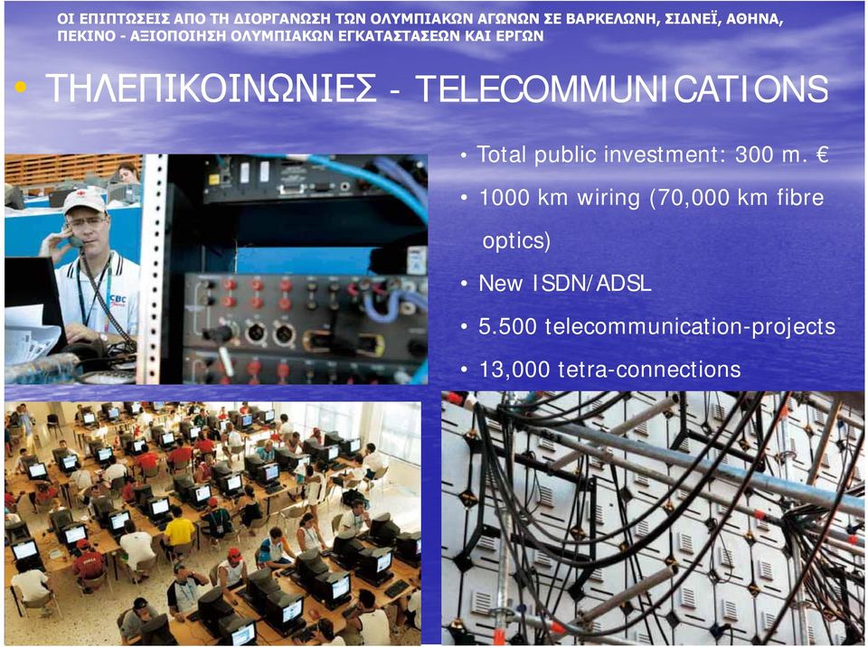TELECOMMUNICATIONS Total oa pubc public investment: e 300 m.
