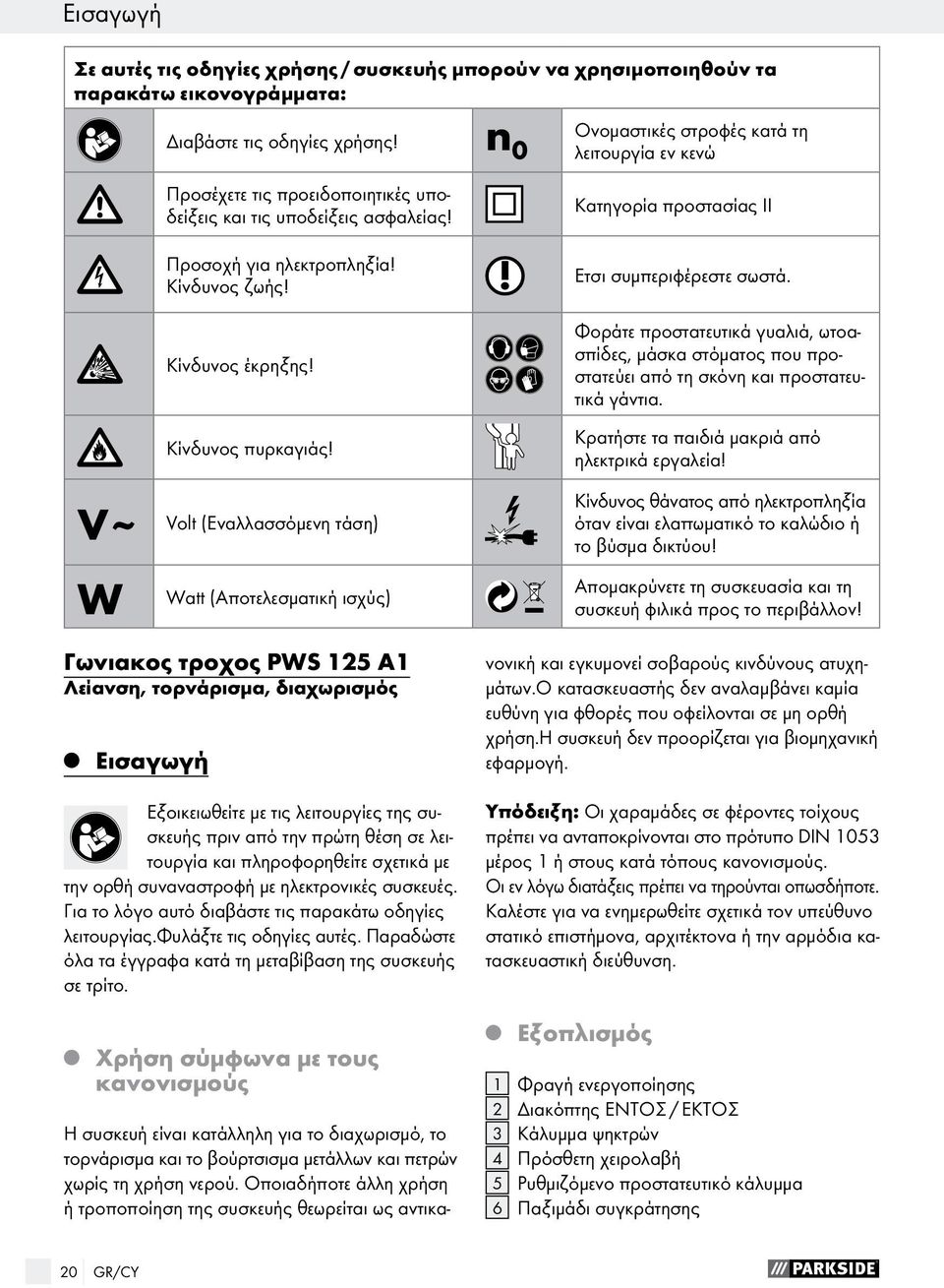 Κίνδυνος πυρκαγιάς! V ~ Volt (Εναλλασσόμενη τάση) Κατηγορία προστασίας II Ετσι συμπεριφέρεστε σωστά.