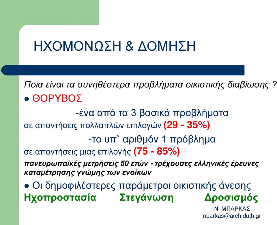 πρόβλημα σε απαντήσεις μιας επιλογής (75-85%) πανευρωπαϊκές μετρήσεις 50 ετών - τρέχουσες ελληνικές