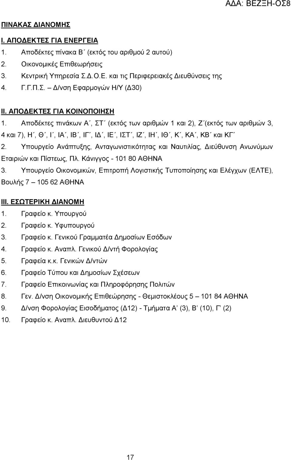 Υπνπξγείν Αλάπηπμεο, Αληαγσληζηηθφηεηαο θαη Ναπηηιίαο, Γηεχζπλζε Αλσλχκσλ Δηαηξηψλ θαη Πίζηεσο, Πι. Κάληγγνο - 101 80 ΑΘΖΝΑ 3.