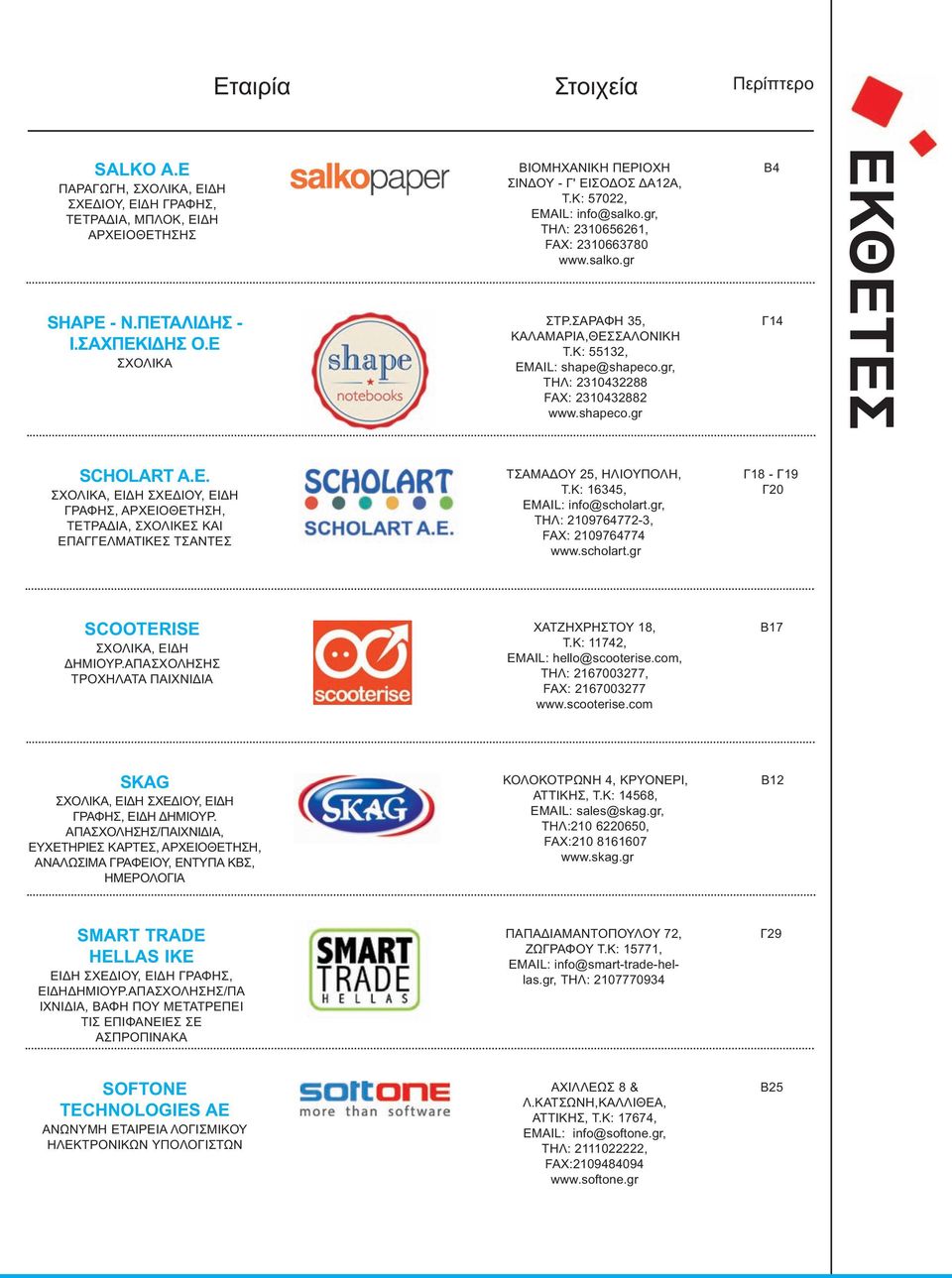 Κ: 55132, EMAIL: shape@shapeco.gr, ΤΗΛ: 2310432288 FAX: 2310432882 www.shapeco.gr Β4 Γ14 ΕΚΘΕΤΕΣ SCHOLART A.E. ΣΧΟΛΙΚΑ, ΕΙ Η ΣΧΕ ΙΟΥ, ΕΙ Η ΓΡΑΦΗΣ, ΑΡΧΕΙΟΘΕΤΗΣΗ, ΤΕΤΡΑ ΙΑ, ΣΧΟΛΙΚΕΣ ΚΑΙ ΕΠΑΓΓΕΛΜΑΤΙΚΕΣ ΤΣΑΝΤΕΣ ΤΣΑΜΑ ΟΥ 25, ΗΛΙΟΥΠΟΛΗ, Τ.