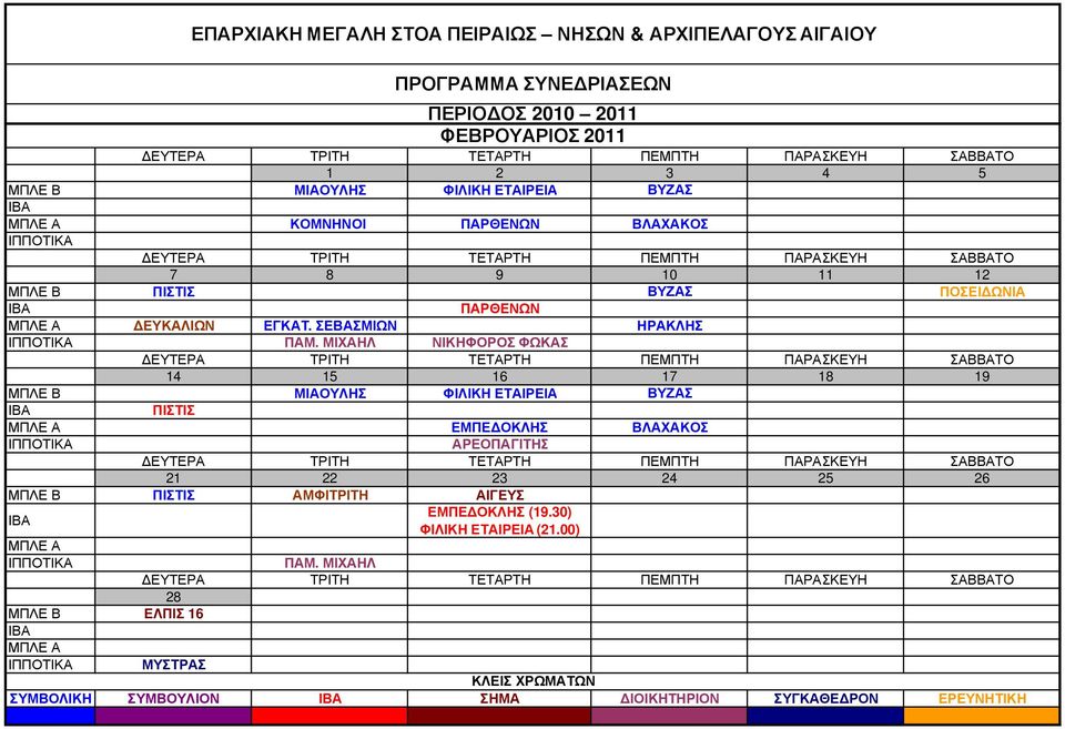 ΜΙΧΑΗΛ ΝΙΚΗΦΟΡΟΣ ΦΩΚΑΣ 14 15 16 17 18 19 ΜΙΑΟΥΛΗΣ ΦΙΛΙΚΗ ΕΤΑΙΡΕΙΑ ΠΙΣΤΙΣ ΕΜΠΕ ΟΚΛΗΣ ΒΛΑΧΑΚΟΣ ΑΡΕΟΠΑΓΙΤΗΣ 21