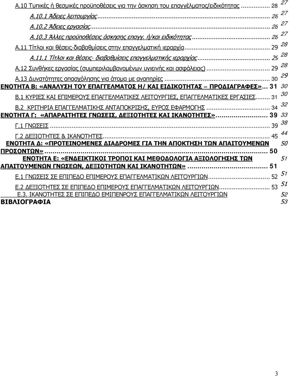 .. 29 28 Α.13 Δυνατότητες απασχόλησης για άτομα με αναπηρίες... 30 29 ΕΝΟΤΗΤΑ Β: «ΑΝΑΛΥΣΗ ΤΟΥ ΕΠΑΓΓΕΛΜΑΤΟΣ Η/ ΚΑΙ ΕΙΔΙΚΟΤΗΤΑΣ ΠΡΟΔΙΑΓΡΑΦΕΣ»... 31 30 Β.