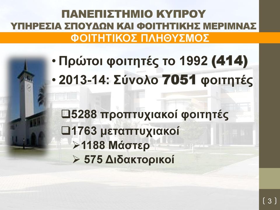 2013-14: Σύνολο 7051 φοιτητές 5288