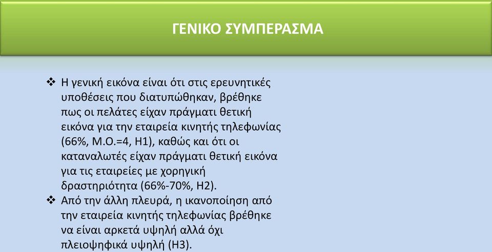 =4, Η1), καθώς και ότι οι καταναλωτές είχαν πράγματι θετική εικόνα για τις εταιρείες με χορηγική δραστηριότητα