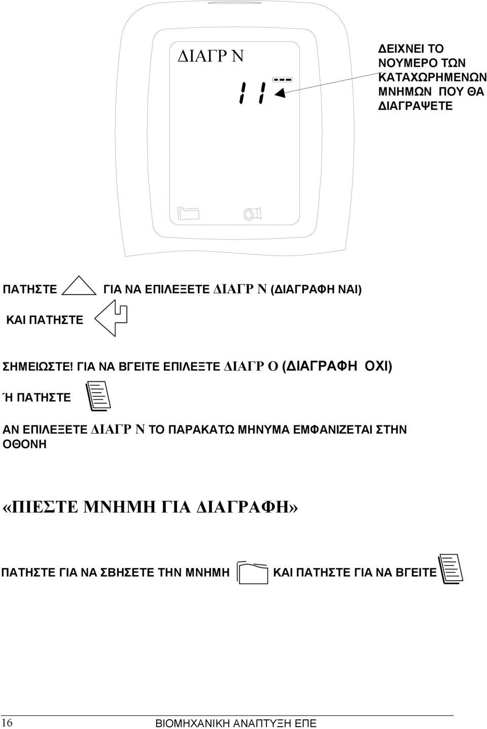 ΓΙΑ ΝΑ ΒΓΕΙΤΕ ΕΠΙΛΕΞΤΕ ΔΙΑΓΡ Ο (ΔΙΑΓΡΑΦΗ ΟΧΙ) Ή ΠΑΤΗΣΤΕ ΑΝ ΕΠΙΛΕΞΕΤΕ ΔΙΑΓΡ Ν ΤΟ