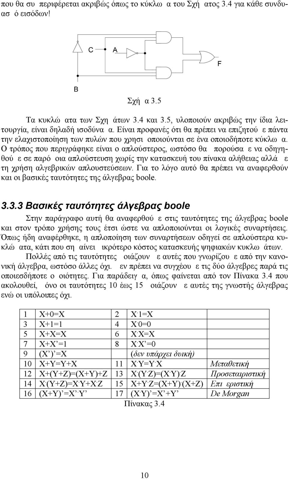 Ο τρόπος που περιγράφηκε είναι ο απλούστερος, ωστόσο θα μπορούσαμε να οδηγηθούμε σε παρόμοια απλούστευση χωρίς την κατασκευή του πίνακα αλήθειας αλλά με τη χρήση αλγεβρικών απλουστεύσεων.