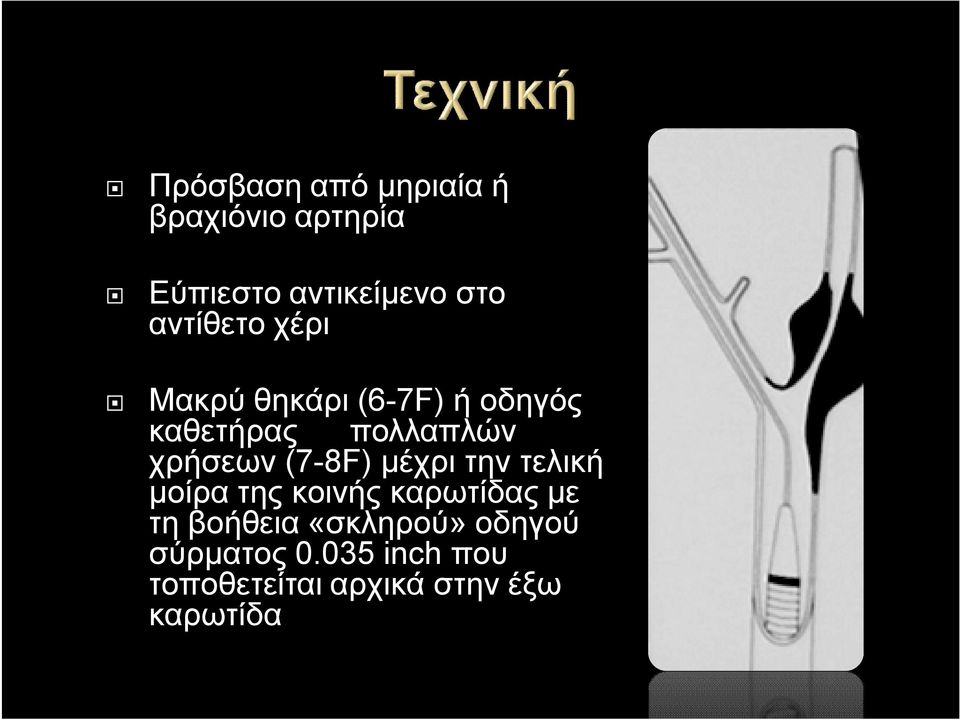 χρήσεων (7-8F) μέχρι την τελική μοίρα της κοινής καρωτίδας με τη