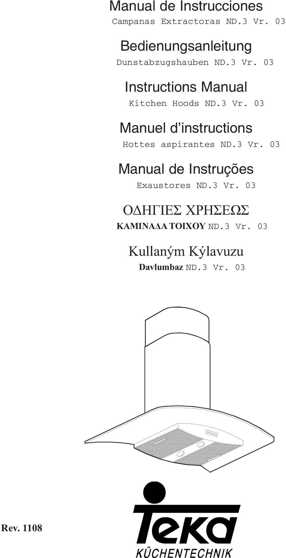 03 Instructions Manual Kitchen Hoods ND.3 Vr.