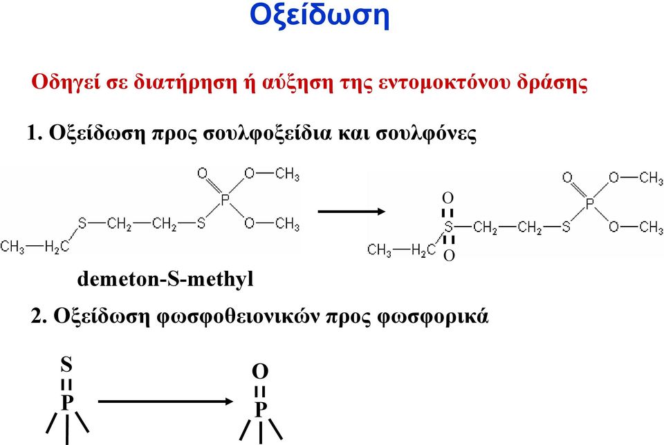 Οξείδωση προς σουλφοξείδια και σουλφόνες O