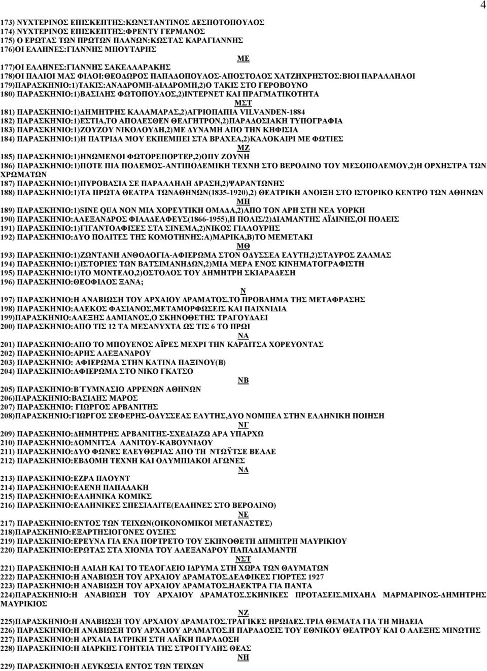 ΠΡΓΜΤΙΚΟΤΗΤ ΜΣΤ 181) ΠΡΣΚΗΝΙΟ:1) ΗΜΗΤΡΗΣ ΚΛΜΡΣ,2)ΓΡΙΟΠΠΙ VILVANDEN-1884 182) ΠΡΣΚΗΝΙΟ:1)ΕΣΤΙ,ΤΟ ΠΟΛΕΣΘΕΝ ΘΕΛΓΗΤΡΟΝ,2)ΠΡ ΟΣΙΚΗ ΤΥΠΟΓΡΦΙ 183) ΠΡΣΚΗΝΙΟ:1)ΖΟΥΖΟΥ ΝΙΚΟΛΟΥ Η,2)ΜΕ ΥΝΜΗ ΠΟ ΤΗΝ ΚΗΦΙΣΙ 184)