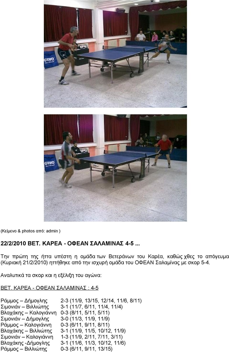 Αναλυτικά τα σκορ και η εξέλιξη του αγώνα: ΒΕΤ.