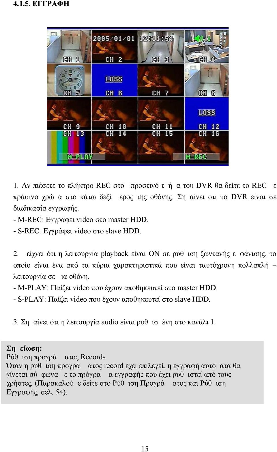 Δείχνει ότι η λειτουργία playback είναι ΟΝ σε ρύθμιση ζωντανής εμφάνισης, το οποίο είναι ένα από τα κύρια χαρακτηριστικά που είναι ταυτόχρονη πολλαπλή λειτουργία σε μια οθόνη.