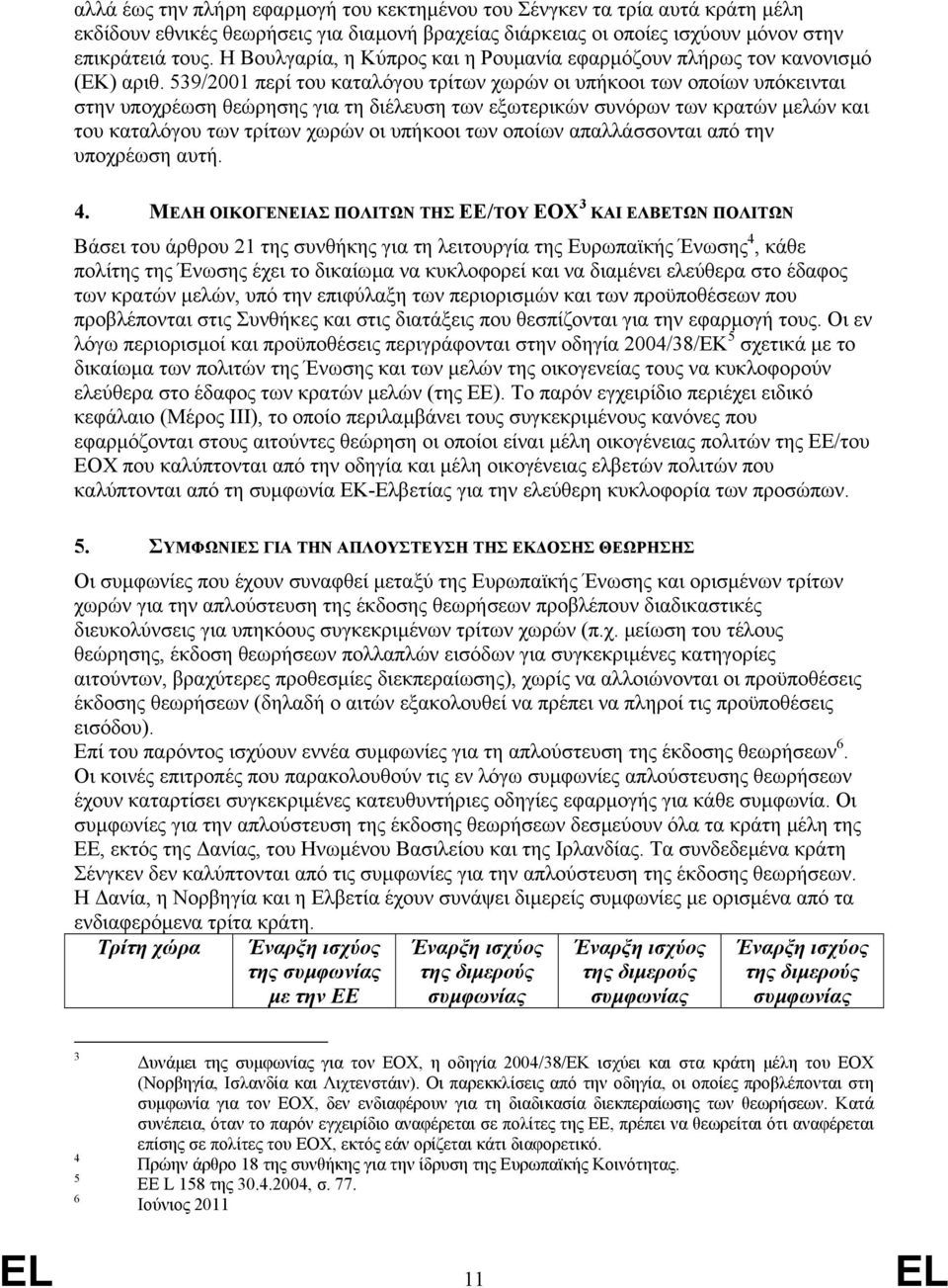 539/2001 περί του καταλόγου τρίτων χωρών οι υπήκοοι των οποίων υπόκεινται στην υποχρέωση θεώρησης για τη διέλευση των εξωτερικών συνόρων των κρατών µελών και του καταλόγου των τρίτων χωρών οι υπήκοοι