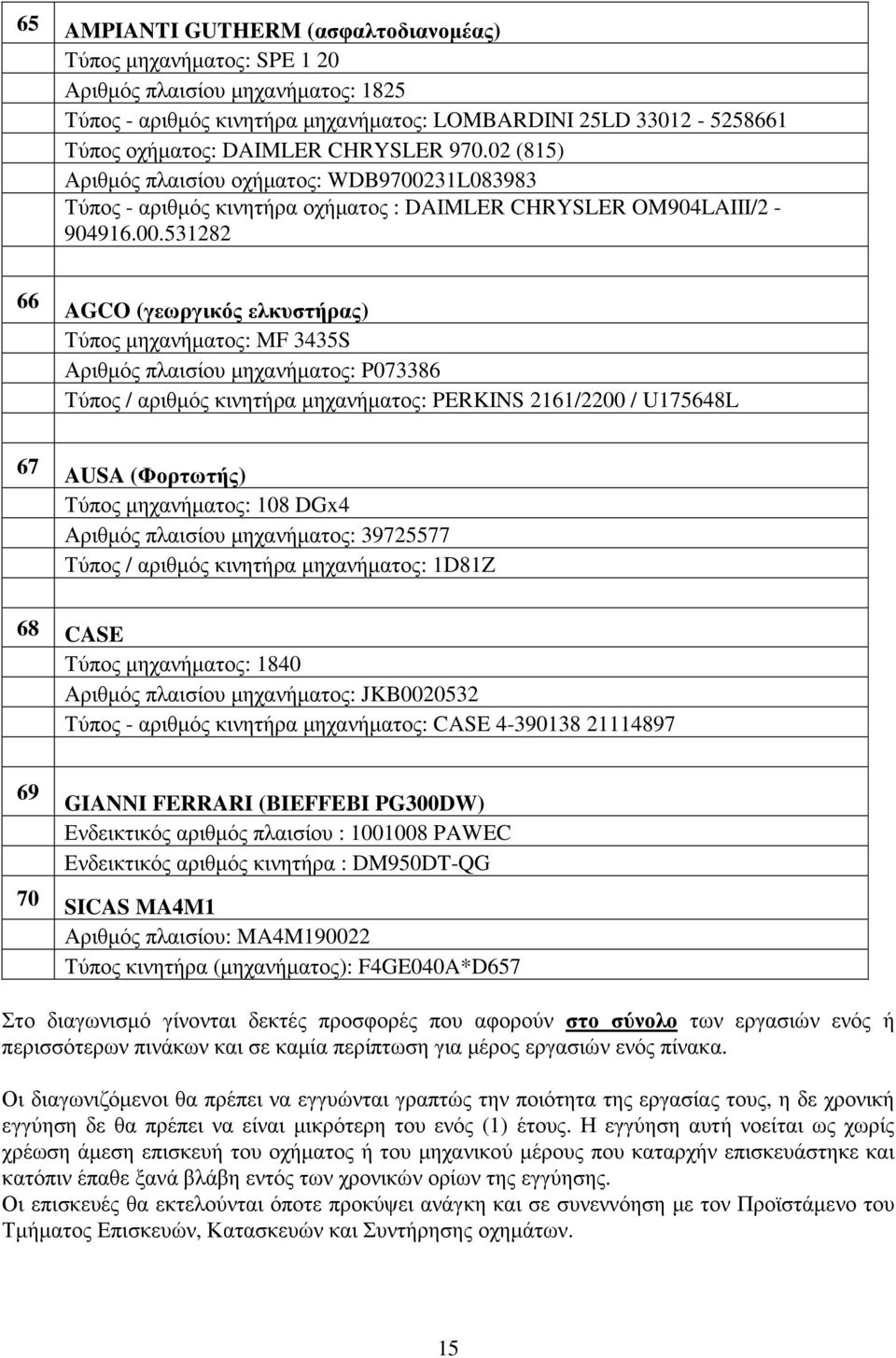 31L083983 Τύπος - αριθµός κινητήρα οχήµατος : DAIMLER CHRYSLER OM904LAIII/2-904916.00.