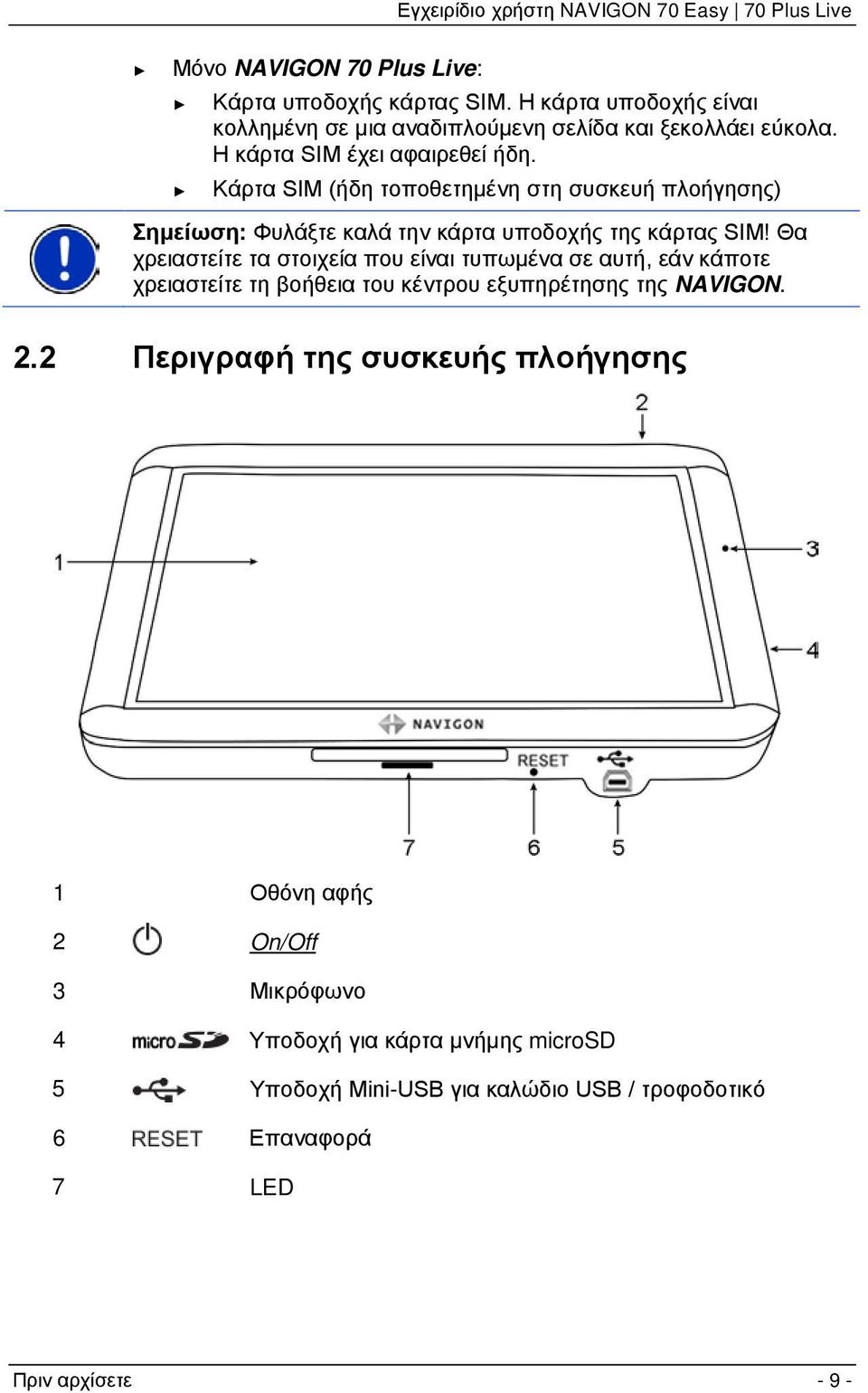 Θα χρειαστείτε τα στοιχεία που είναι τυπωμένα σε αυτή, εάν κάποτε χρειαστείτε τη βοήθεια του κέντρου εξυπηρέτησης της NAVIGON. 2.