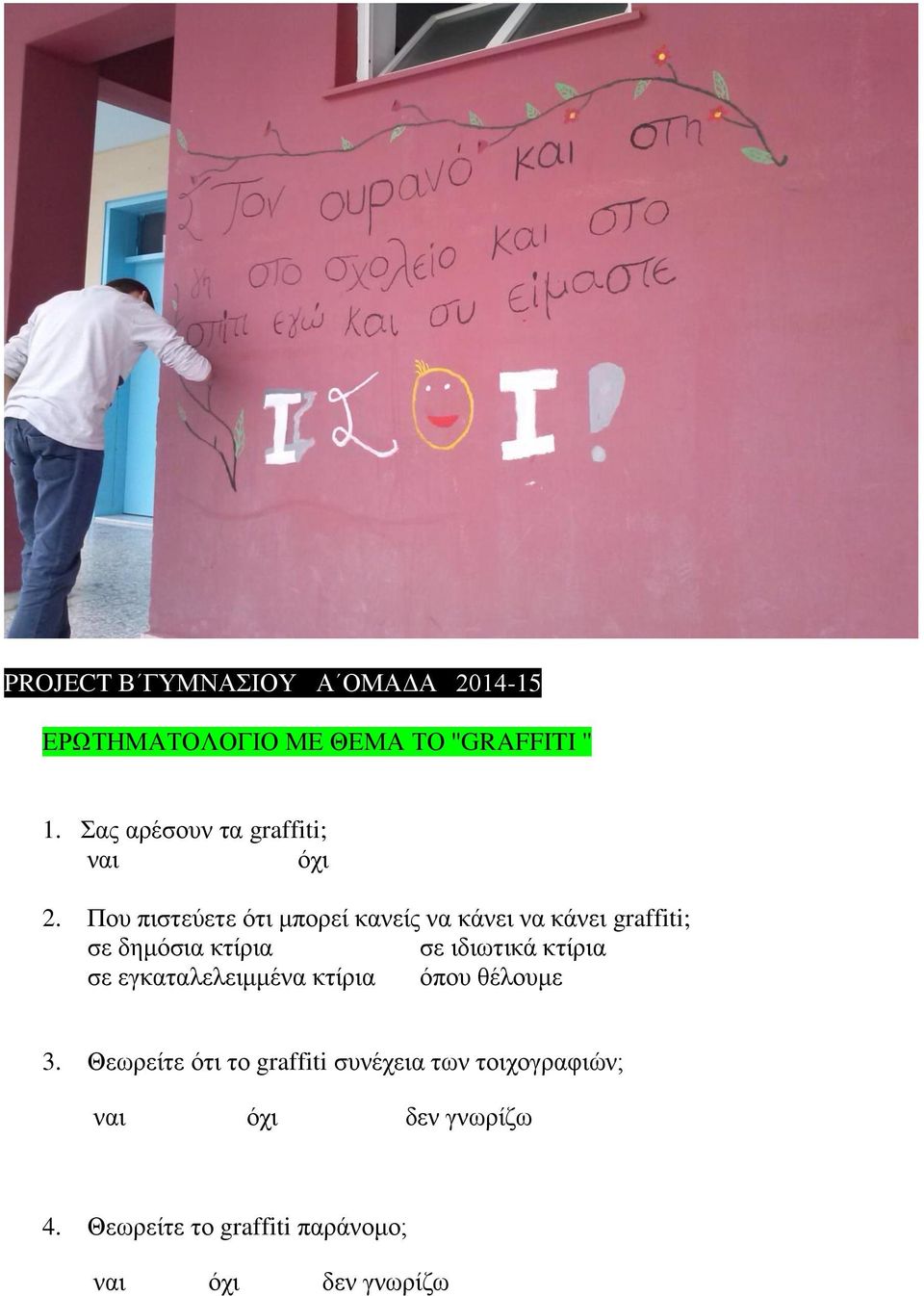 Που πιστεύετε ότι μπορεί κανείς να κάνει να κάνει graffiti; σε δημόσια κτίρια σε ιδιωτικά
