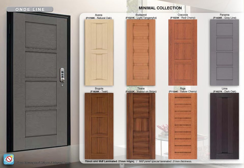Tirana (F1222K - Walnut on Strips) Riga (F1124K - Yellow Cherry) Lima (F1627K - Dark