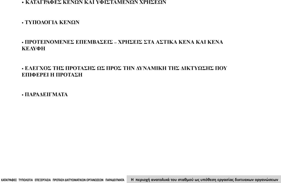 ΚΕΝΑ ΚΑΙ ΚΕΝΑ ΚΕΛΥΦΗ ΕΛΕΓΧΟΣ ΤΗΣ ΠΡΟΤΑΣΗΣ ΩΣ ΠΡΟΣ ΤΗΝ