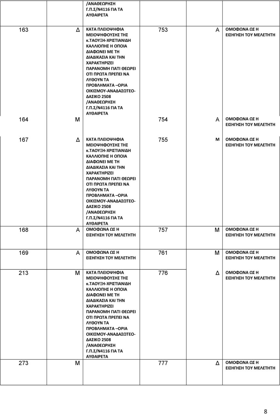 Η 757 Μ ΟΜΟΦΩΝΑ ΩΣ Η 169 Α ΟΜΟΦΩΝΑ ΩΣ Η 761 Μ ΟΜΟΦΩΝΑ ΩΣ Η 213