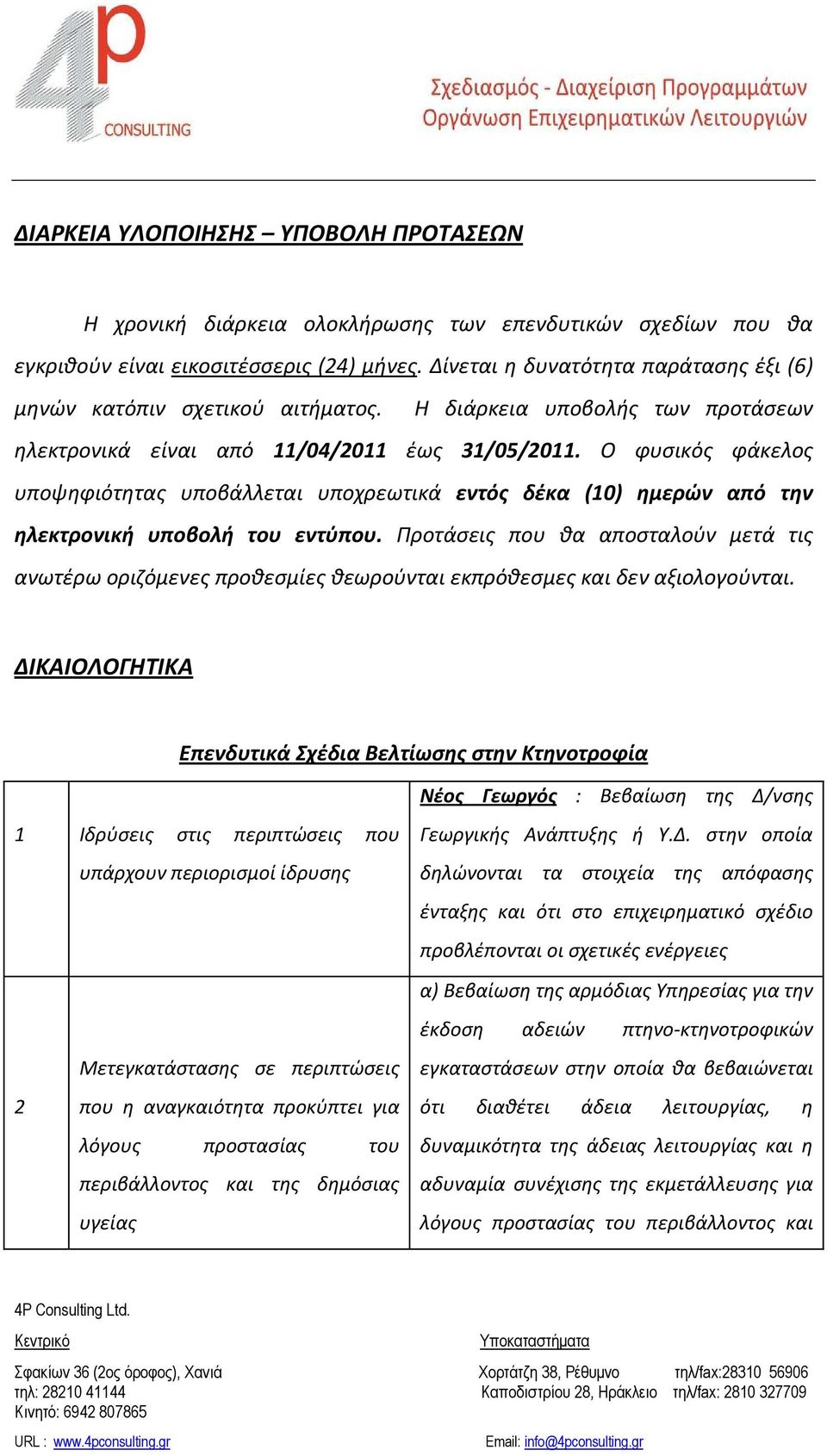 Ο φυσικός φάκελος υποψηφιότητας υποβάλλεται υποχρεωτικά εντός δέκα (10) ημερών από την ηλεκτρονική υποβολή του εντύπου.
