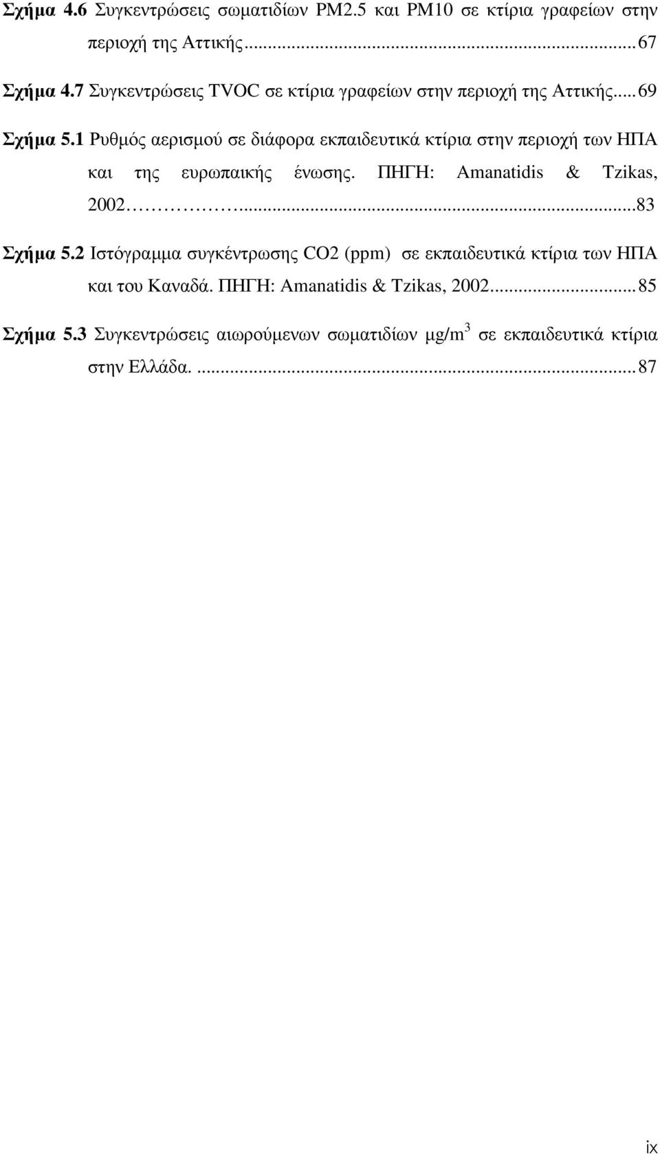 1 Ρυθµός αερισµού σε διάφορα εκπαιδευτικά κτίρια στην περιοχή των ΗΠΑ και της ευρωπαικής ένωσης. ΠΗΓΗ: Amanatidis & Tzikas, 2002.