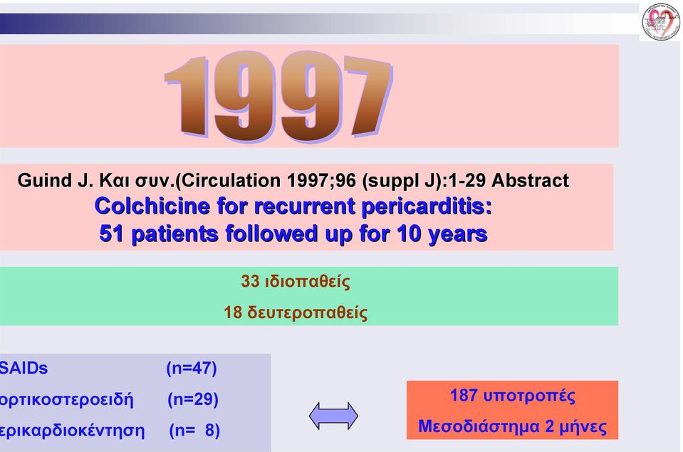 recurrent pericarditis: 51 patients followed up for 10 years 33