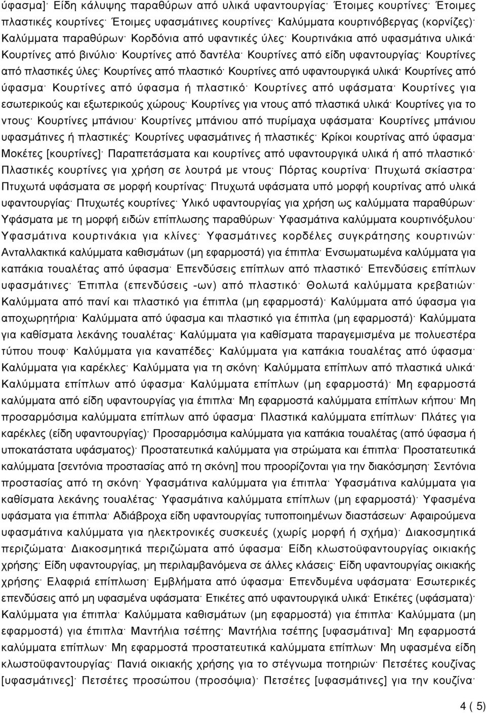 υφαντουργικά υλικά Κουρτίνες από ύφασμα Κουρτίνες από ύφασμα ή πλαστικό Κουρτίνες από υφάσματα Κουρτίνες για εσωτερικούς και εξωτερικούς χώρους Κουρτίνες για ντους από πλαστικά υλικά Κουρτίνες για το