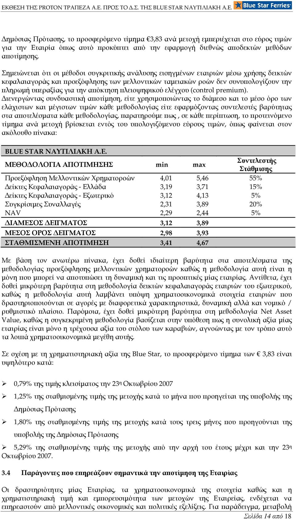 αϖόκτηση ϖλειοψηφικού ελέγχου (control premium).